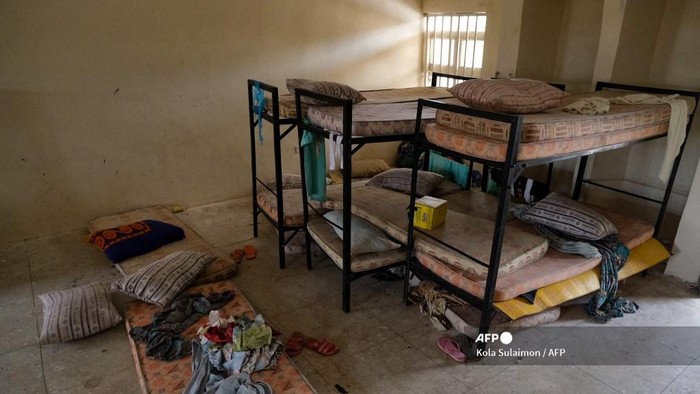 Belongings of the abducted students are pictured at the deserted dormitory of the Government Girls Secondary School, the day after the abduction of over 300 schoolgirls by gunmen in Jangebe, a village in Zamfara State, northwest of Nigeria on February 27, 2021. - More than 300 schoolgirls were snatched from dormitories by gunmen in the middle of the night in northwestern Zamfara state on February 26, in the third known mass kidnapping of students since December. (Photo by Kola Sulaimon / AFP)