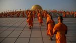 Potret Perayaan Magha Puja di Thailand yang Digelar Saat Pandemi