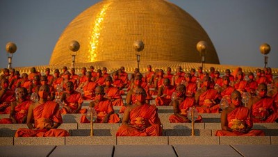 Potret Perayaan Magha Puja di Thailand yang Digelar Saat Pandemi