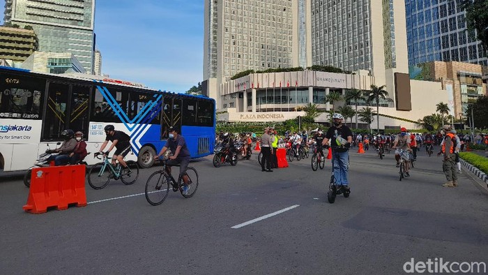Suasana kawasan BUndaran HI, Minggu (28/2) pagi