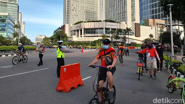 Suasana kawasan BUndaran HI, Minggu (28/2) pagi