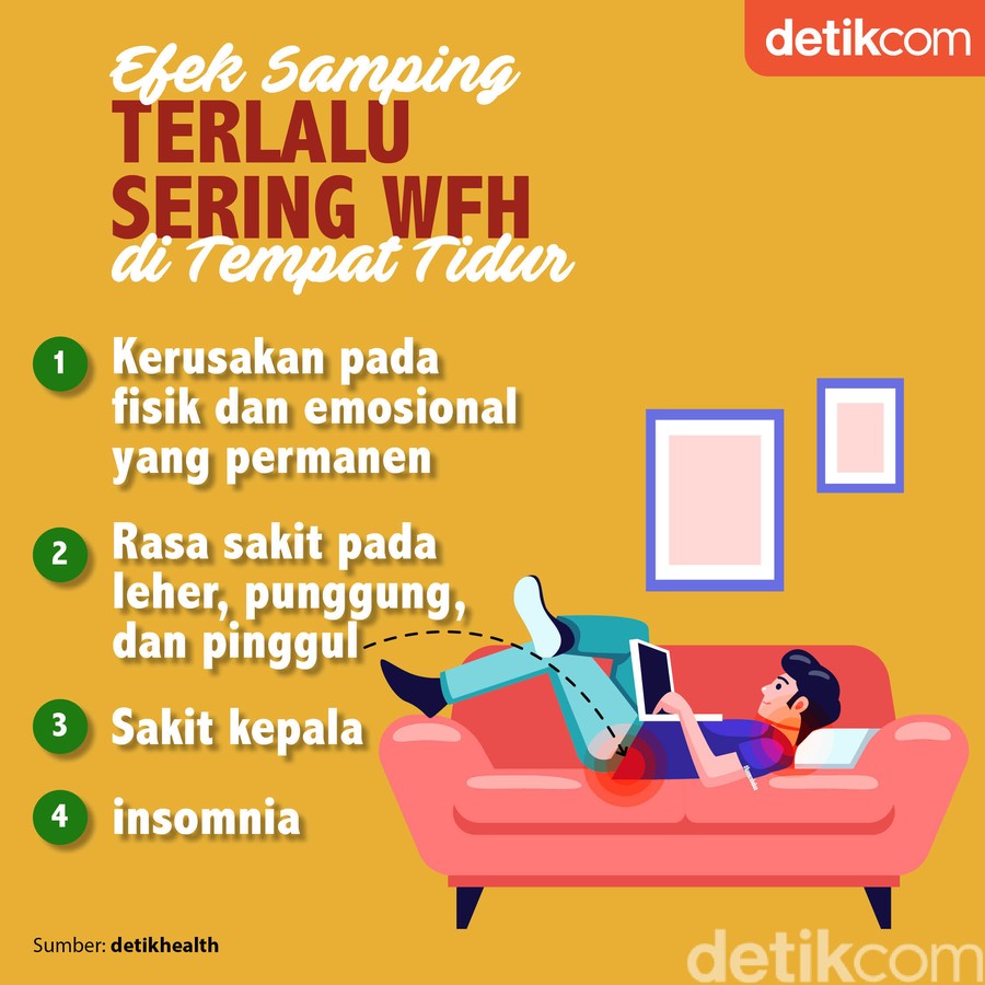 4 Keluhan Jika Keseringan WFH di Tempat Tidur 4 Keluhan Jika Keseringan WFH di Tempat Tidur