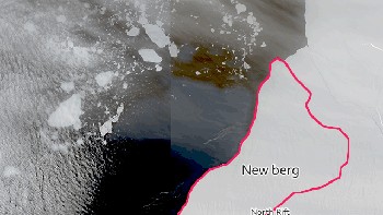 Kira-kira sebesar ini luas belahan es yang terbelah dalam peta. Foto: British Antartic Survey