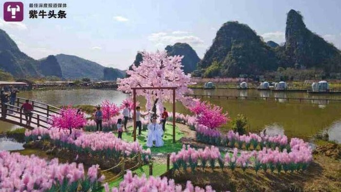 Pulau buatan di Qingyuan.