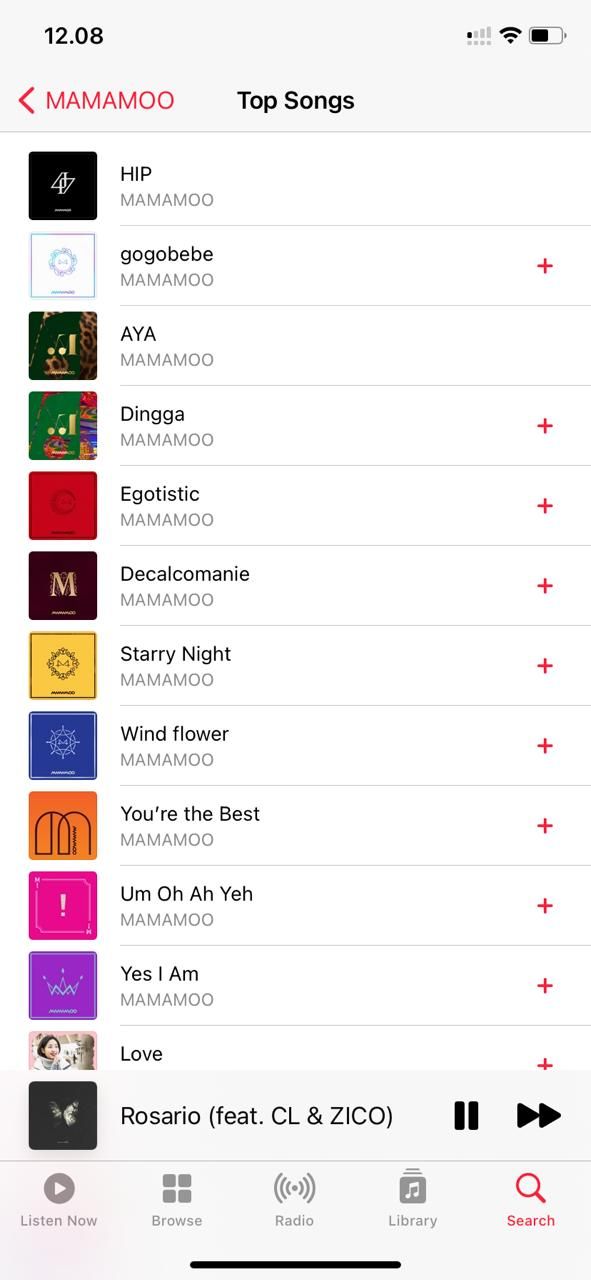 Tangkapan layar Apple Music