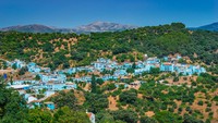 Kota Juzcar di Provinsi Malaga, Andalusia, selatan Spanyol. (Getty Images/iStockphoto)