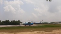 BPBD juga menyiagakan helikopter untuk mengatasi karhutla di Lanud Roesmin Nurjadin Pekanbaru. (Foto: Raja Adil-detikcom)