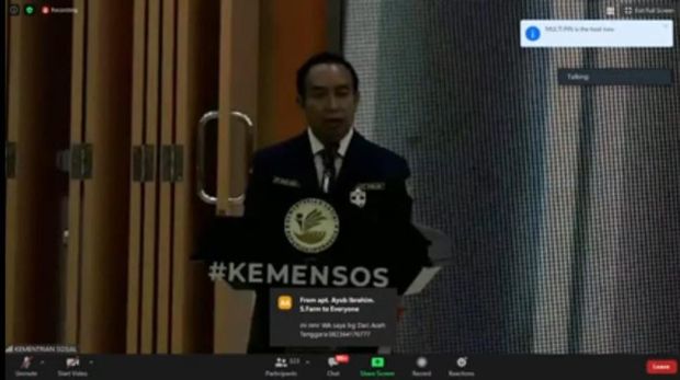 Tangkapan Layar Ketum Karang Taruna Nasional Didik Mukrianto dalam pengukuhan pengurus Karang Taruna 2020-2025