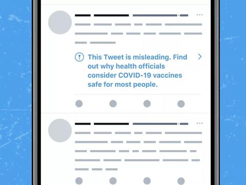 Label baru Twitter untuk cuitan yang berisi misinformasi vaksin COVID-19