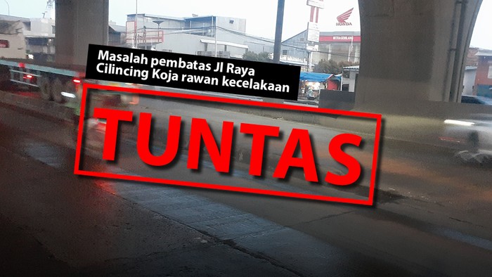 Masalah pembatas Jl Raya Cilincing yang rawan kecelakaan, kini tuntas. (Tim Infografis Luthfy Syahban/detikcom)