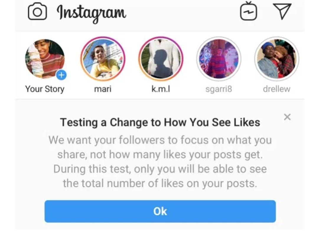 Nofitikasi Instagram pada jumlah Like