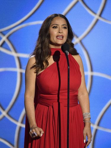 Salma Hayek at the 78th Annual Golden Globe Awards at the Beverly Hilton in Beverly Hills, CA on Sunday, February 28, 2021.