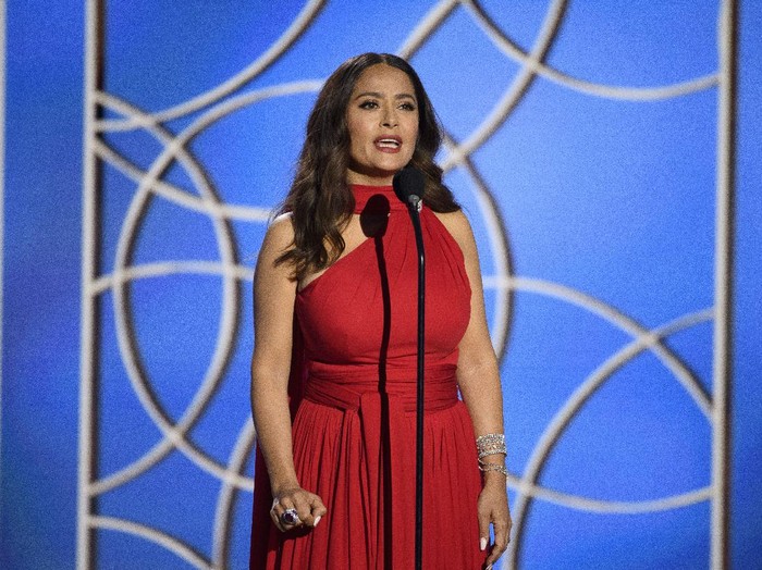Salma Hayek at the 78th Annual Golden Globe Awards at the Beverly Hilton in Beverly Hills, CA on Sunday, February 28, 2021.