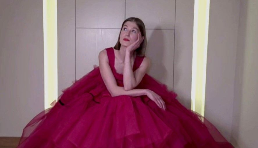 78th ANNUAL GOLDEN GLOBE AWARDS -- Pictured in this screen grab: Rosamund Pike, winner of Best Actress in a Motion Picture – Musical or Comedy for 