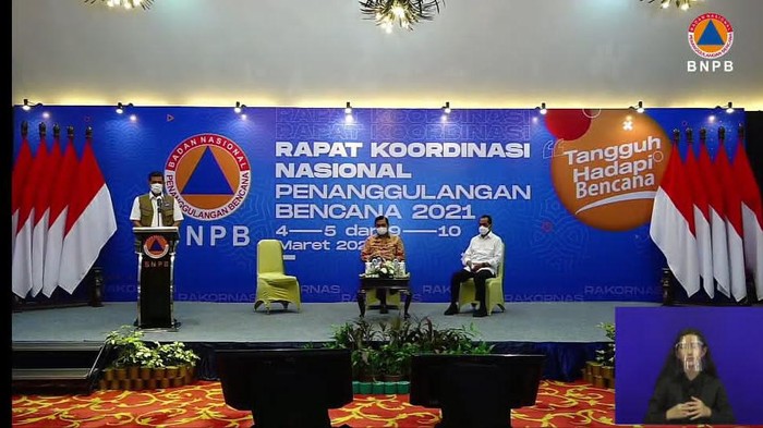 Kepala BNPB Doni Monardo di Rakornas Penanganan Bencana Tahun 2021 (Foto: Tangkapan layar YouTube BNPB)