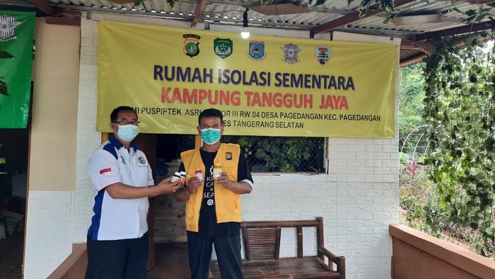 Rumah isolasi mandiri di Kampung Tangguh Jaya di Tangsel. Foto dikirim Kasat Lantas Tangsel AKP Bayu