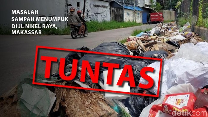 Tumpukan sampah di Jalan Nikel Raya, Makassar tuntas (dok. detikcom).