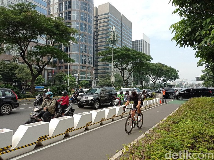 Jalur sepeda di Sudirman-Thamrin (Sachril/detikcom)