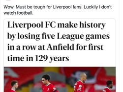 5 Kali Kalah di Kandang, Liverpool Jadi Bahan Ejekan