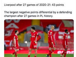 5 Kali Kalah di Kandang, Liverpool Jadi Bahan Ejekan