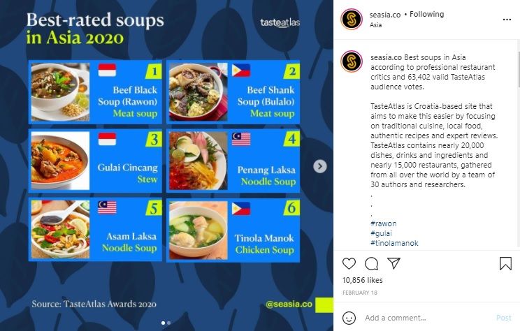 rawon dinobatkan sebagai sup terenak se-Asia versi situs TasteAtlas