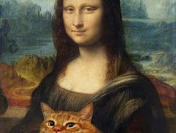 Gemasnya Si Kocheng Oren Berpose di Lukisan Ikonik