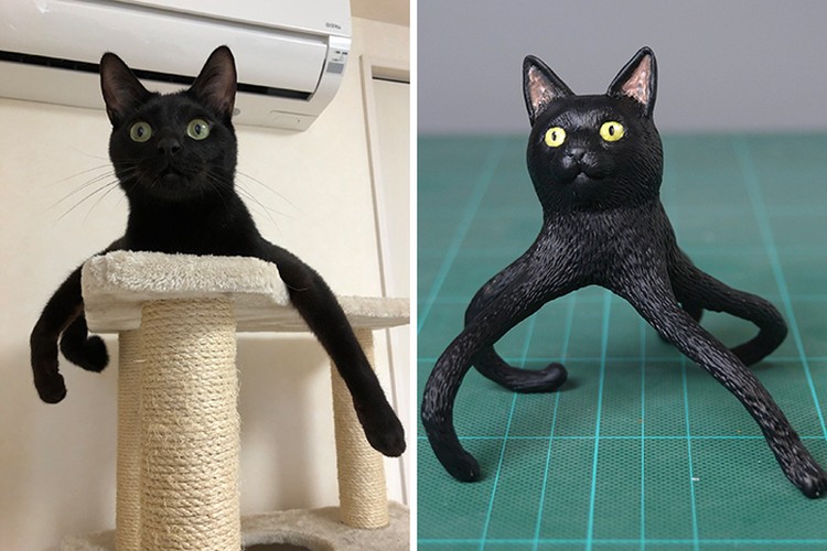 Seniman Jepang bernama Meetissai bikin patung dari foto lucu hewan.