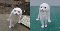 Seniman Jepang bernama Meetissai bikin patung dari foto lucu hewan.