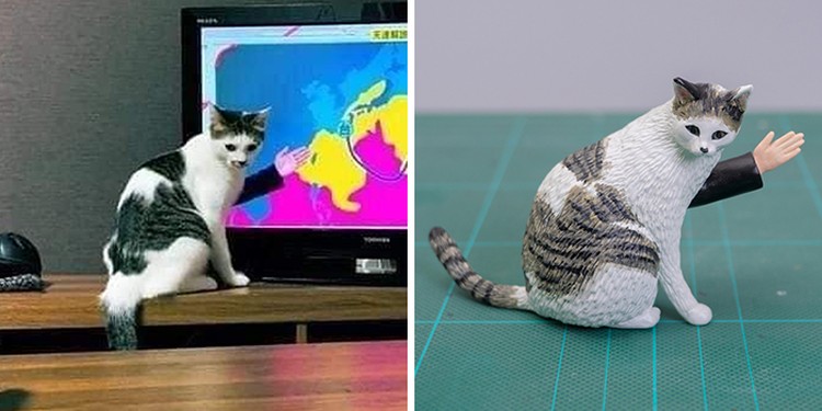Seniman Jepang bernama Meetissai bikin patung dari foto lucu hewan.