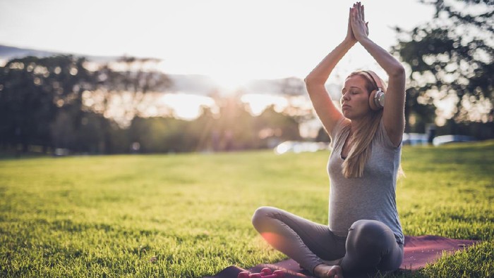 Yoga outdoors.