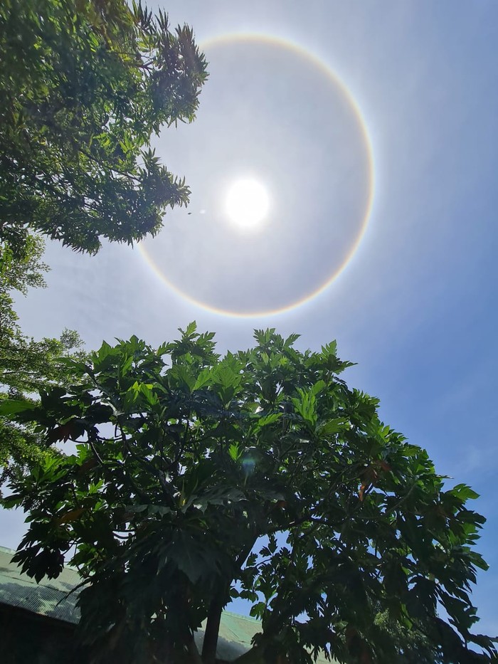 Matahari Bercincin di Kota Parepare, Sulawesi Selatan, Sabtu (6/3/2021) Matahari tampak dikelilingi lingkaran seperti cincin di Kota Parepare, Sulawesi Selatan, Sabtu (6/3/2021).