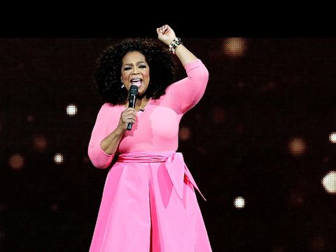 SYDNEY, AUSTRALIA - DECEMBER 12:  Oprah Winfrey on stage during her An Evening With Oprah tour on December 12, 2015 in Sydney, Australia.  (Photo by Mark Metcalfe/Getty Images)