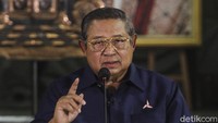 SBY menyebut KLB Demokrat yang digelar dan menetapkan Moeldoko sebagai ketum Demokrat tidak sah alias abal-abal. Hal itu disampaikan di Puri Cikeas, Bogor, Jawa Barat, Jumat (5/3/2021). Antara Foto/Asprilla Dwi Adha.