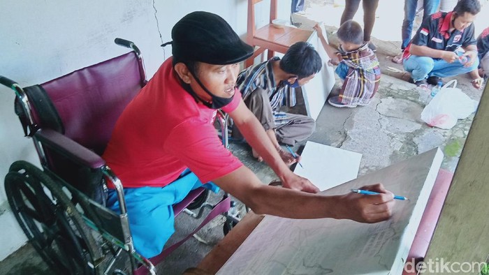 Suasana di Sanggar Seni Mewarnai Dunia di Klaten, Rabu (3/3/2021)