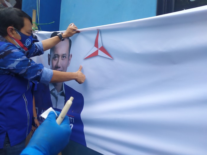 Acara cap jempol darah pengurus Demokrat DKI Jakarta (Luqman-detikcom)