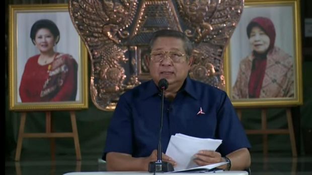SBY pidato menanggapi Moeldoko (Screenshot video).