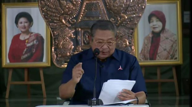 SBY pidato menanggapi Moeldoko (Screenshot video).