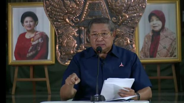 SBY pidato menanggapi Moeldoko (Screenshot video).