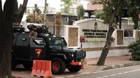 Saat ini, AHY berada di gedung Kementerian Hukum dan HAM. (Foto: Andhika Prasetia/detikcom)