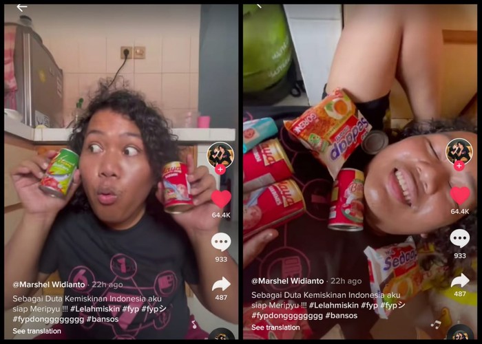 Komika Marshel Widianto ‘Unboxing’ Paket Bansos, Ini Isinya