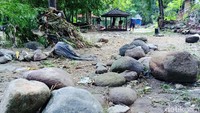Pantauan detikcom di lokasi, di Tubing River Moon dua gazebo rusak berat dan tumpukan lumpur di bagian barat dibersihkan. Di Taman Banyu Gemblinding, tiga gazebo hilang, fondasi tercabut dan sampah lumpur tampak masih tersisa di lokasi.