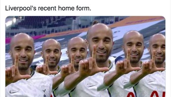 Liverpool 6 kali kalah berurutan di kandang sendiri. Foto: Twitter