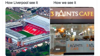 Anfield saat ini seakan jadi kafe 3 poin buat tim lawan. Foto: Twitter