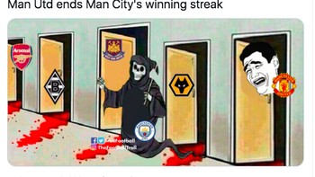 Sedangkan MU berhasil menjinakkan keganasan City. Foto: Twitter