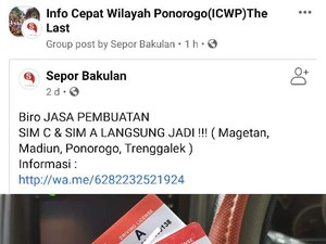 Beredar Unggahan Calo SIM di Ponorogo, Begini Tanggapan Polisi