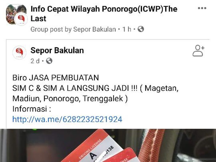 Sebuah unggahan soal calo SIM di facebook jadi perhatian Satlantas Polres Ponorogo. Bahkan polisi menegaskan praktik calo saat ini tidak ada di Ponorogo.