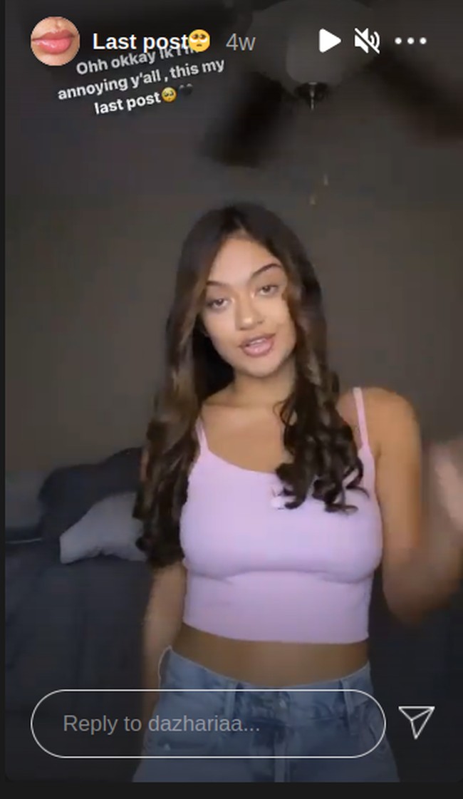 Seperti dikutip dari People, bintang muda itu telah mempostin serangkaian Instagram Story sehari sebelum kematiannya. Dazharia sempat mengungkapkan bahwa itu adalah postingan terakhirnya. Foto: Instagram @dazhariaa