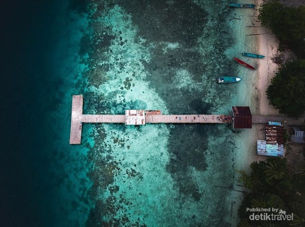 pemandangan dermaga friwen yang diabadikan drone