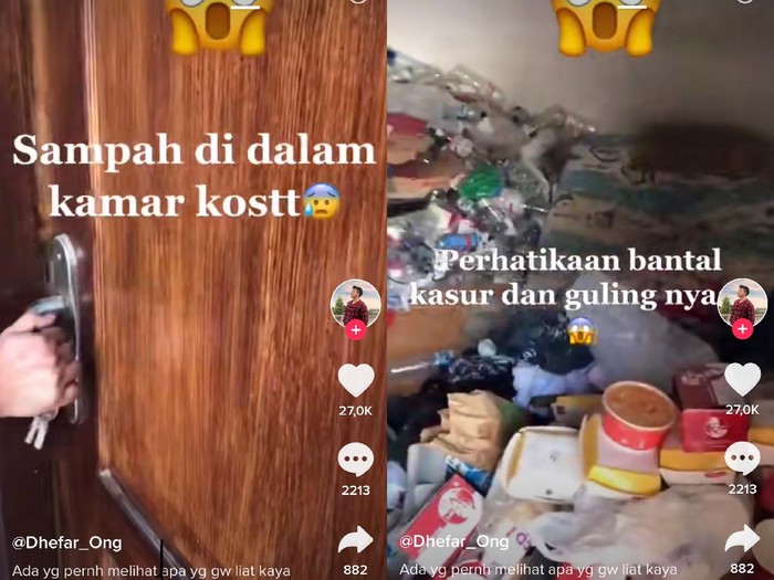 kamar kost penuh dengan sampah Viral kamar kost penuh dengan sampah