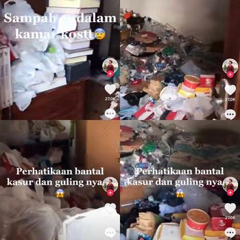 Viral kamar kost penuh dengan sampah